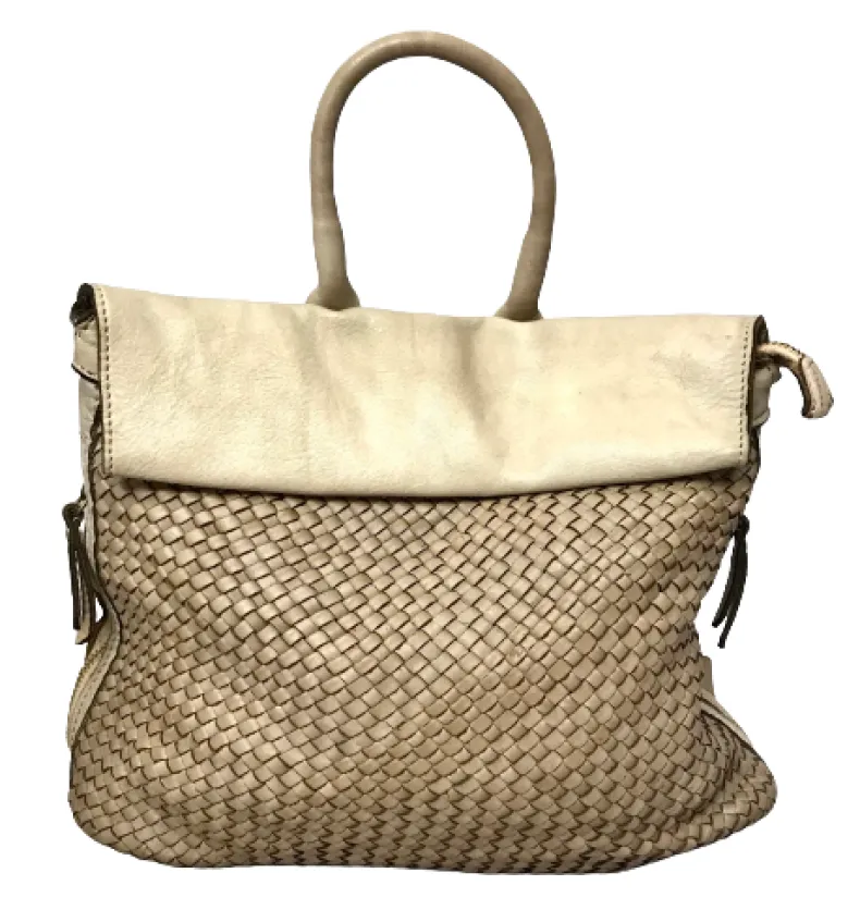 Handcrafted Backpack In Woven Leather