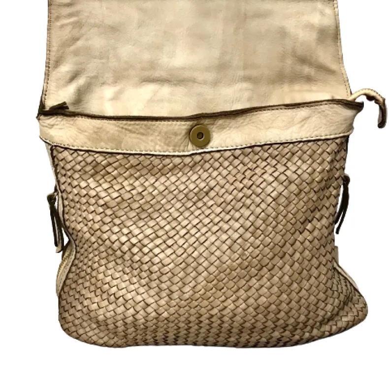 Handcrafted Backpack In Woven Leather
