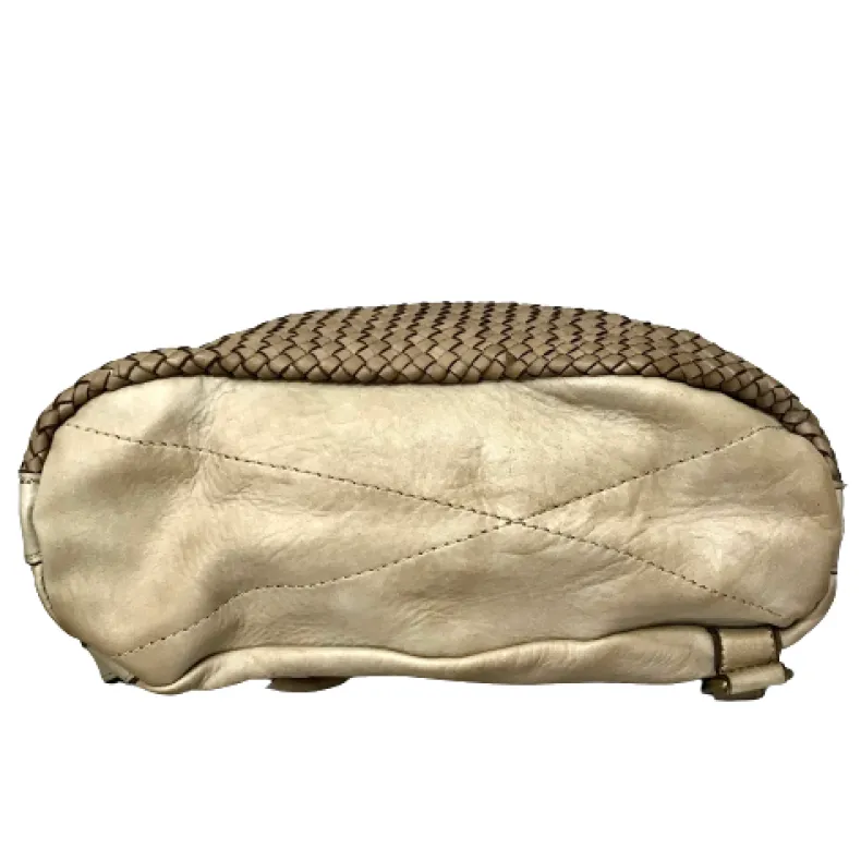Handcrafted Backpack In Woven Leather