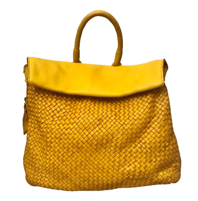 Handcrafted Backpack In Woven Leather