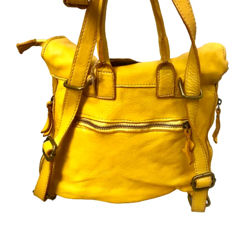 Handcrafted Backpack In Woven Leather