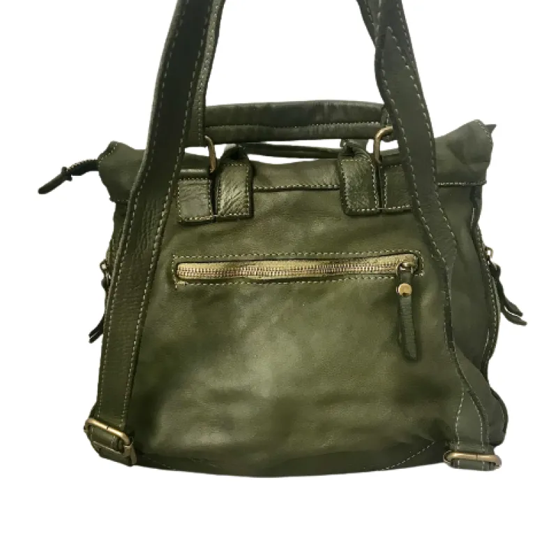 Handcrafted Backpack In Woven Leather