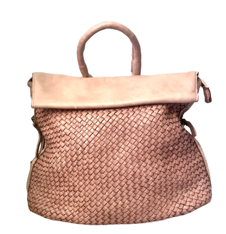 Handcrafted Backpack In Woven Leather