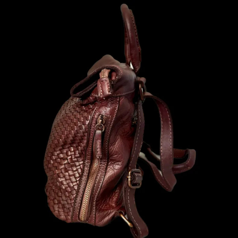 Handcrafted Backpack In Woven Leather