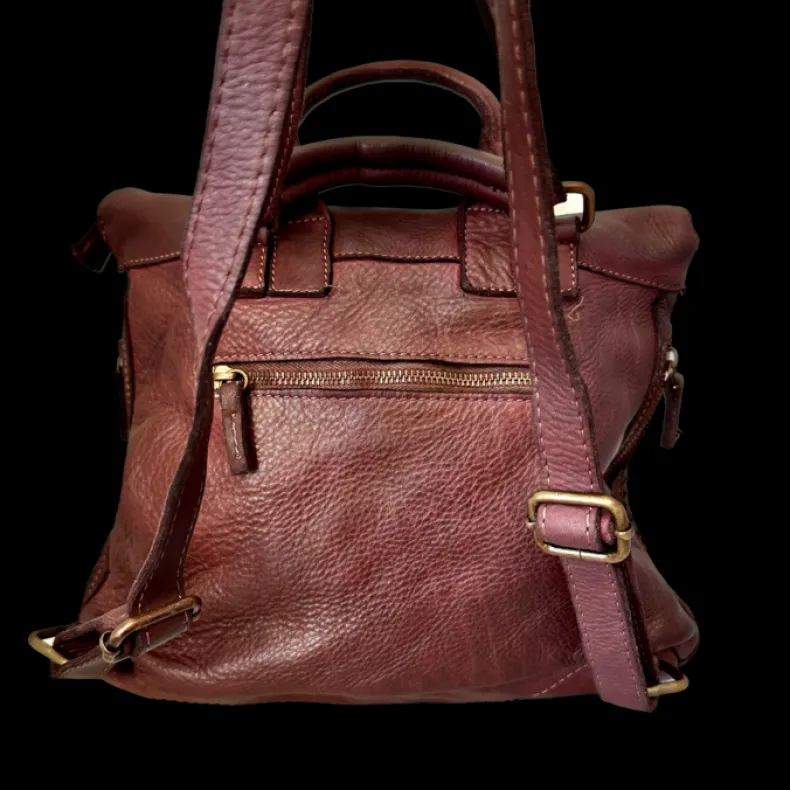 Handcrafted Backpack In Woven Leather