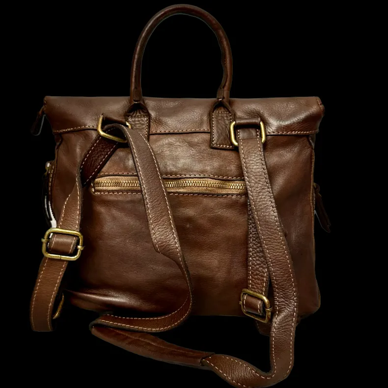 Handcrafted Backpack In Woven Leather