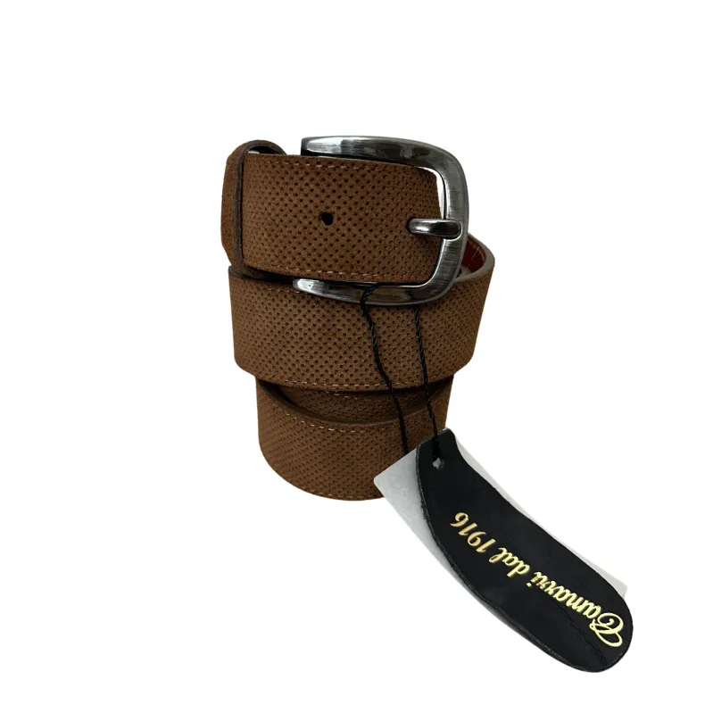 Handcrafted Belt In Speckled Nubuck 2067