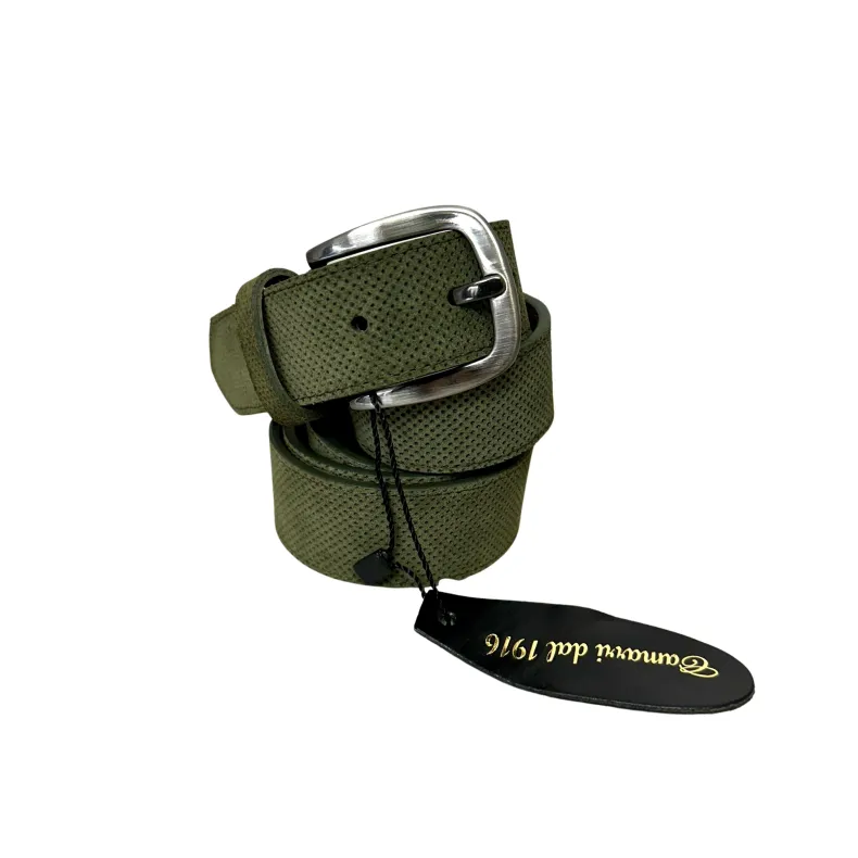 Handcrafted Belt In Speckled Nubuck 2067