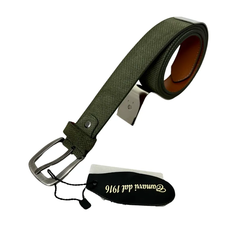 Handcrafted Belt In Speckled Nubuck 2067