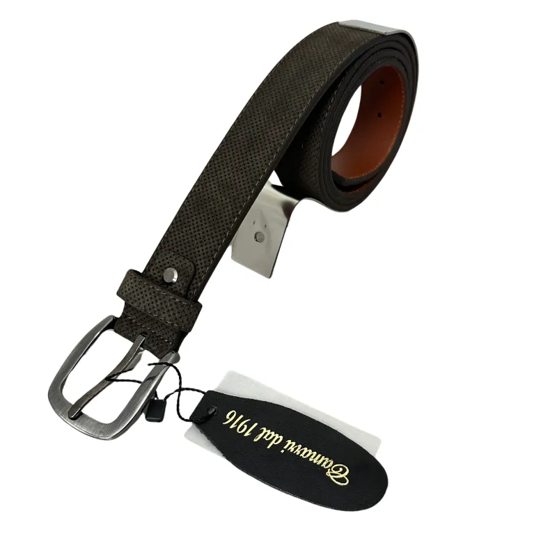 Handcrafted Belt In Speckled Nubuck 2067