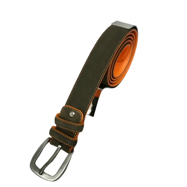 Handcrafted Black Nubuck Belt 9011