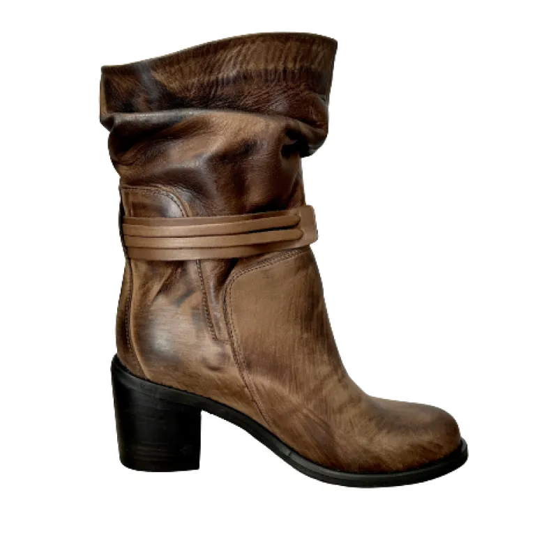 Handcrafted Dark Brown Brushed Boot