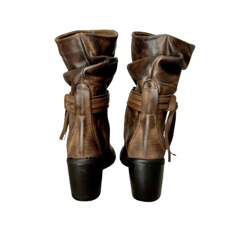 Handcrafted Dark Brown Brushed Boot