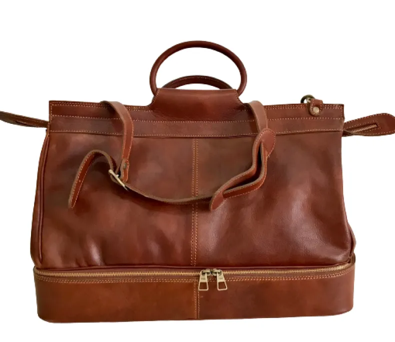 Handcrafted Duffel Bag With Rigid Compartment