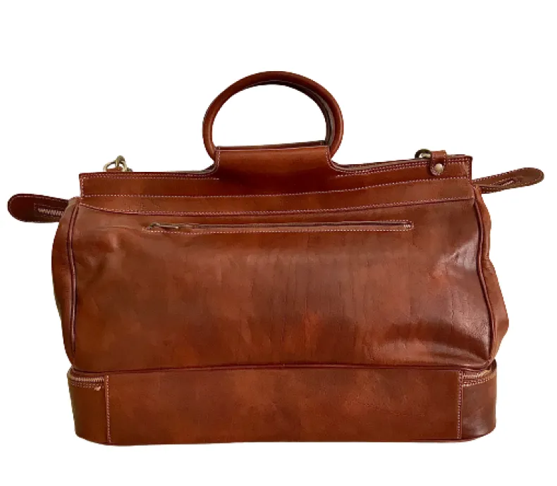 Handcrafted Duffel Bag With Rigid Compartment