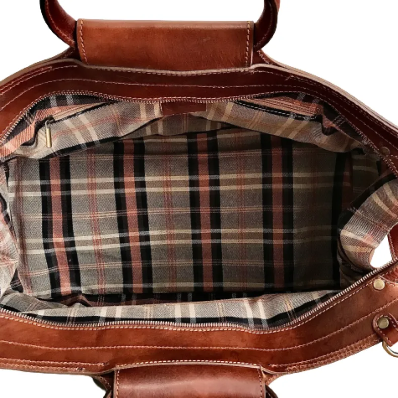 Handcrafted Duffel Bag With Rigid Compartment