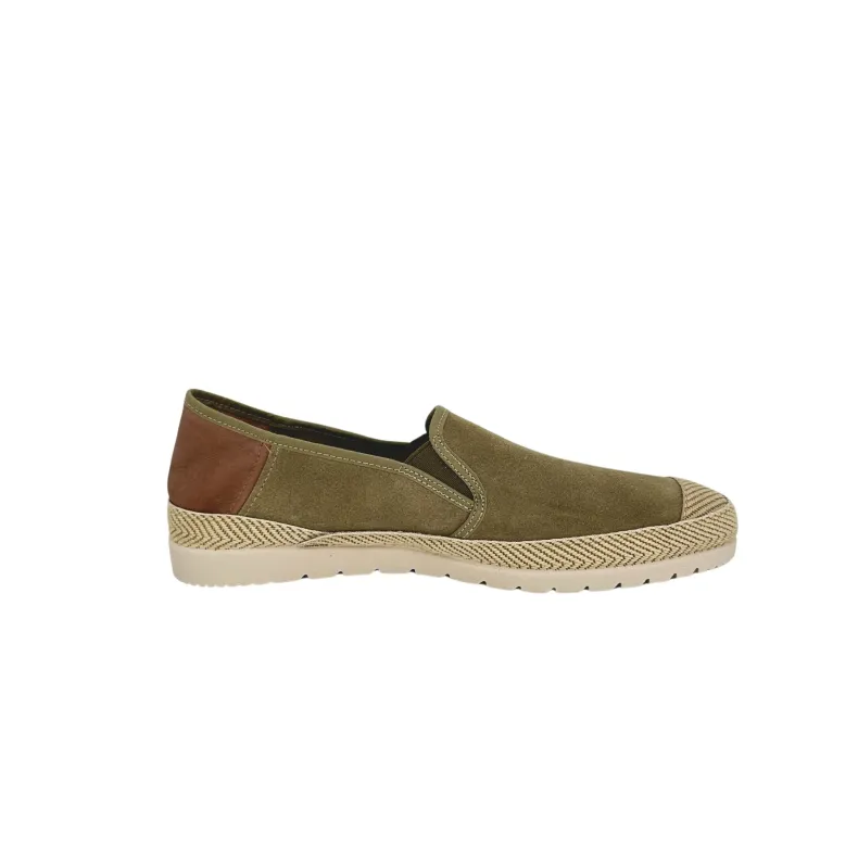 Handcrafted Espadrilles In Khaki Verbenas Suede And Leather