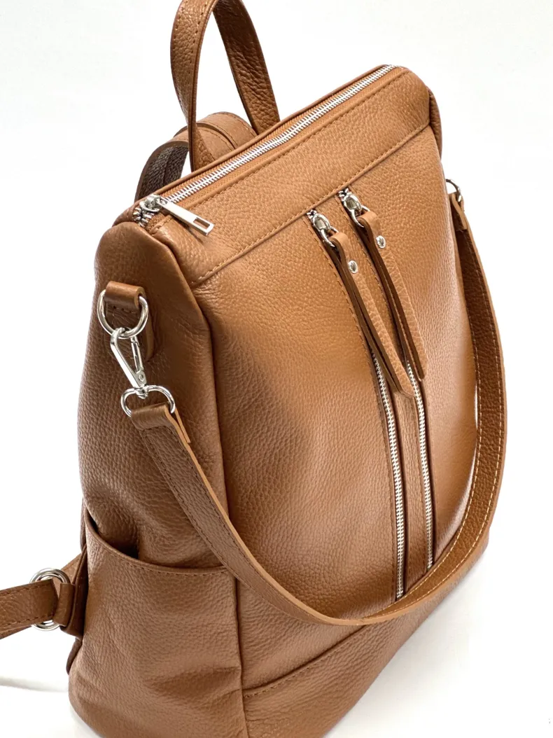 Handcrafted Leather Backpack With Handle