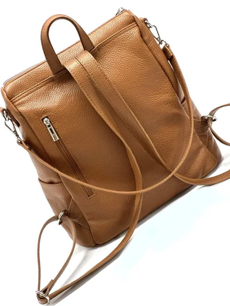 Handcrafted Leather Backpack With Handle