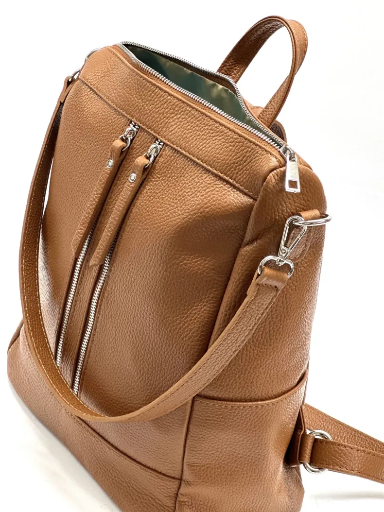 Handcrafted Leather Backpack With Handle