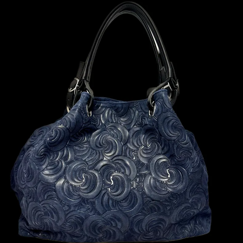 Handcrafted Leather Bag With Floral Decoration