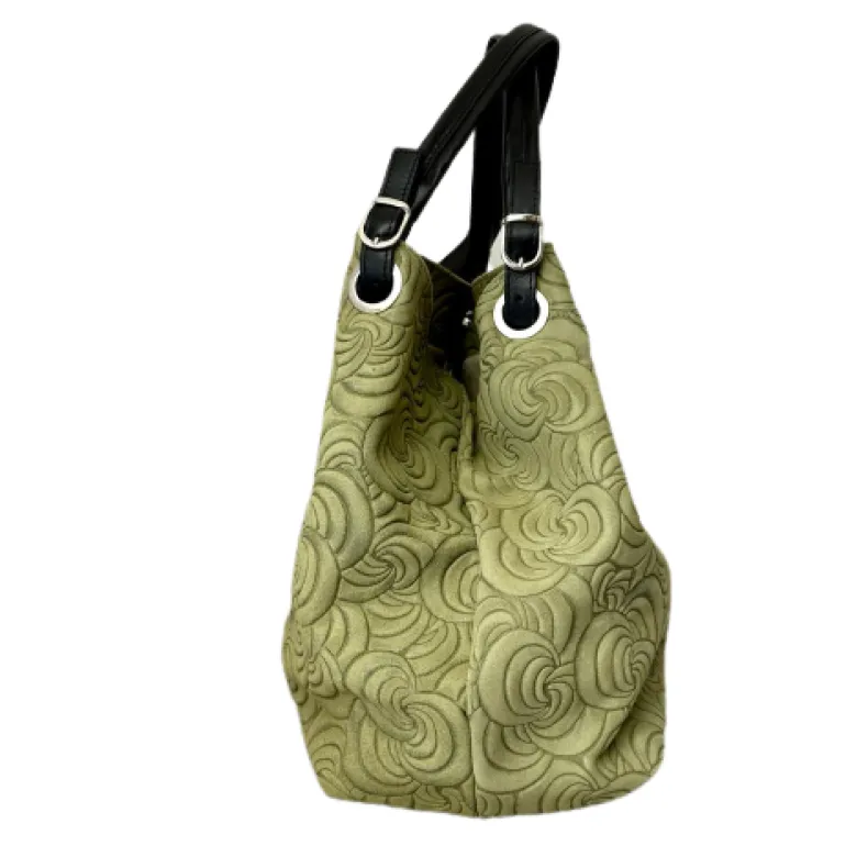 Handcrafted Leather Bag With Floral Decoration