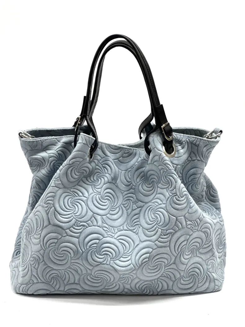 Handcrafted Leather Bag With Floral Decoration