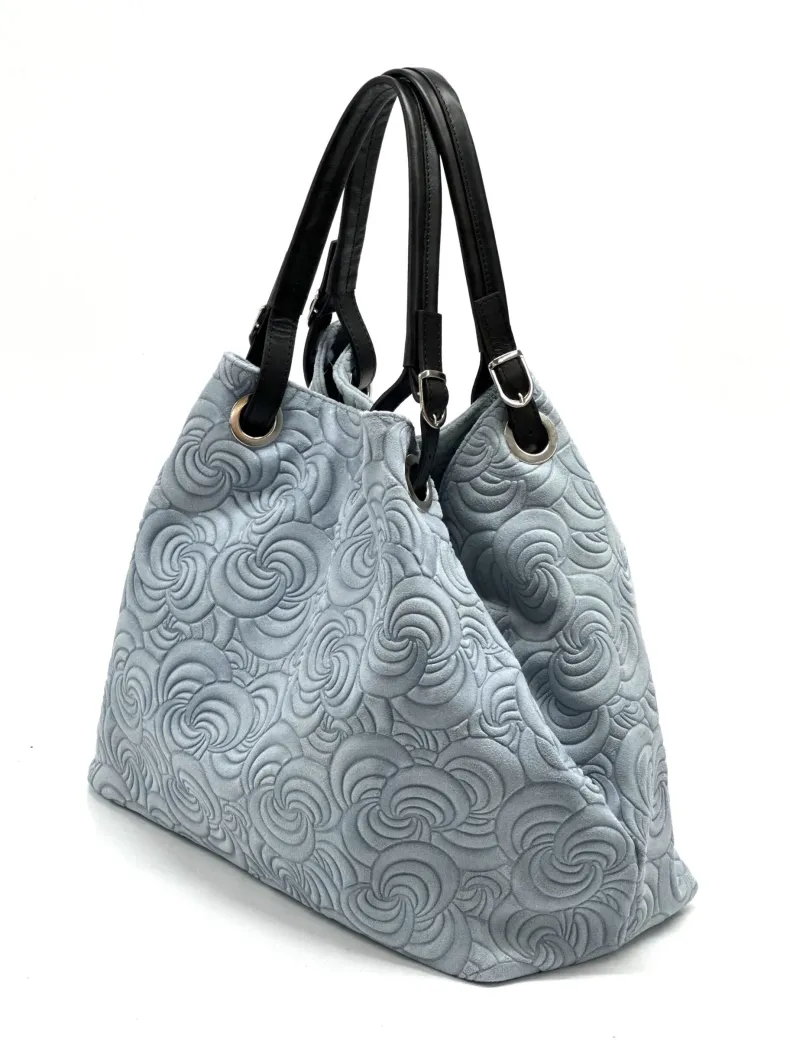 Handcrafted Leather Bag With Floral Decoration