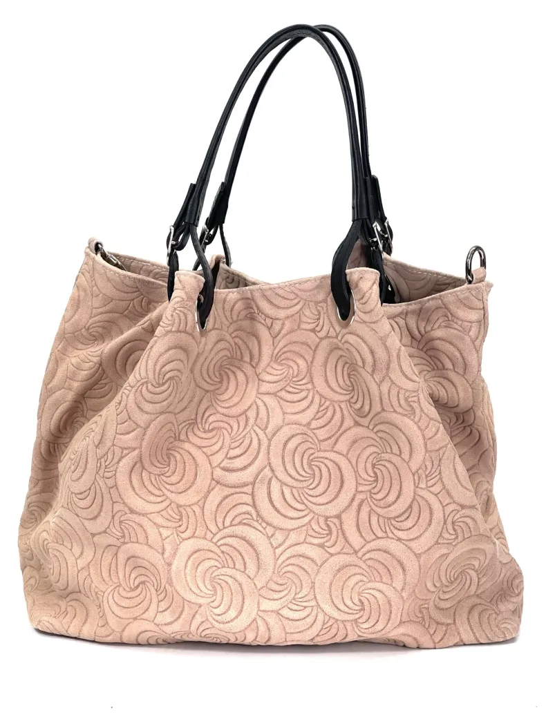 Handcrafted Leather Bag With Floral Decoration