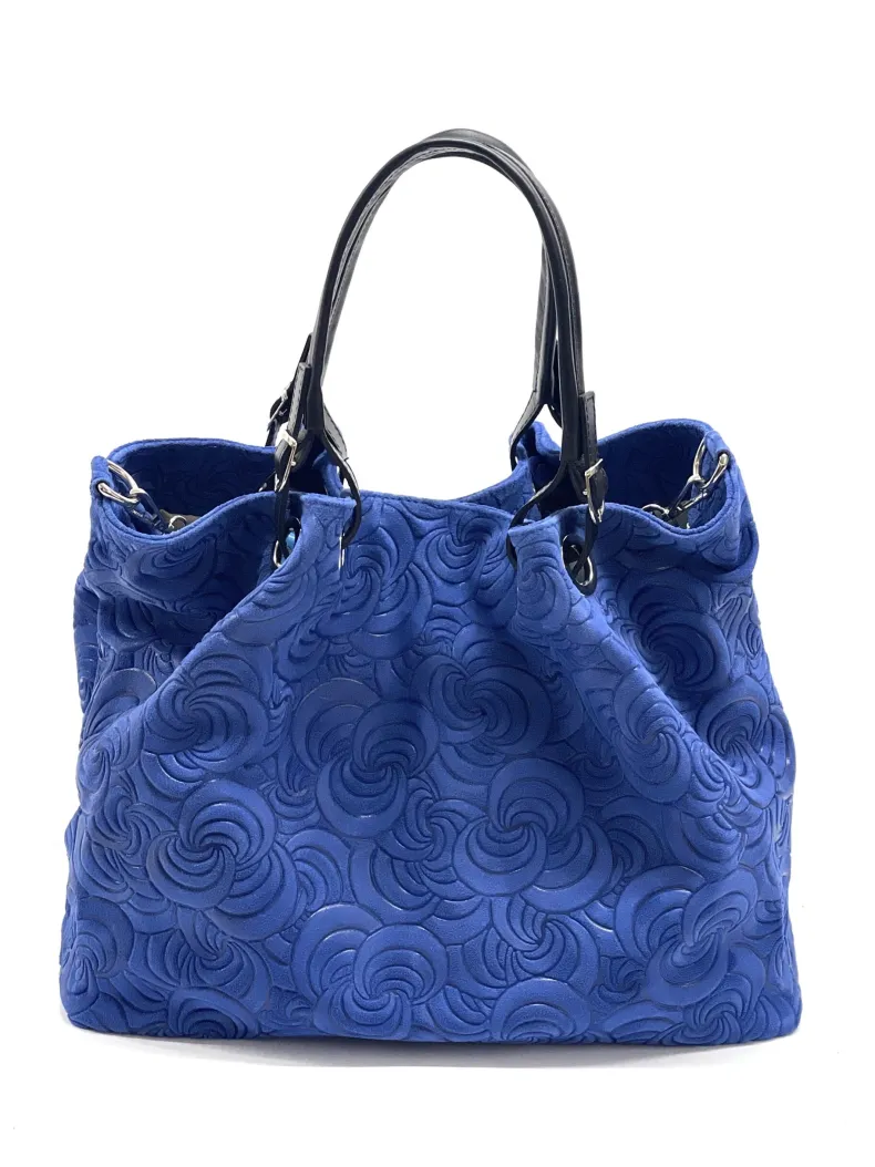 Handcrafted Leather Bag With Floral Decoration