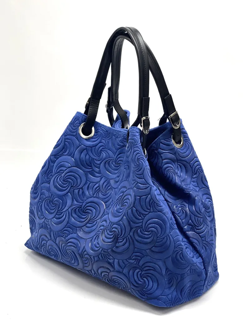 Handcrafted Leather Bag With Floral Decoration