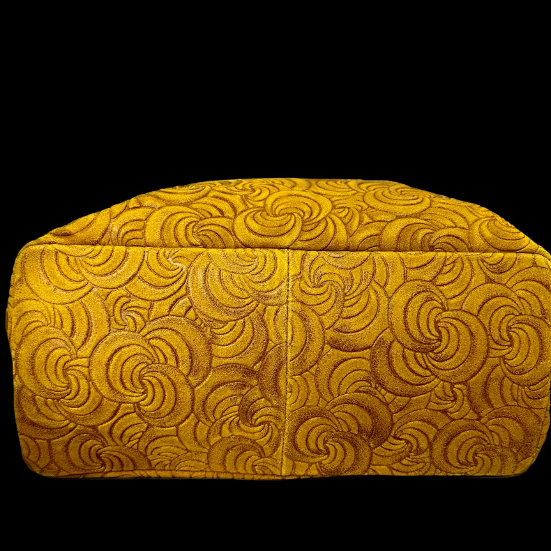 Handcrafted Leather Bag With Floral Decoration