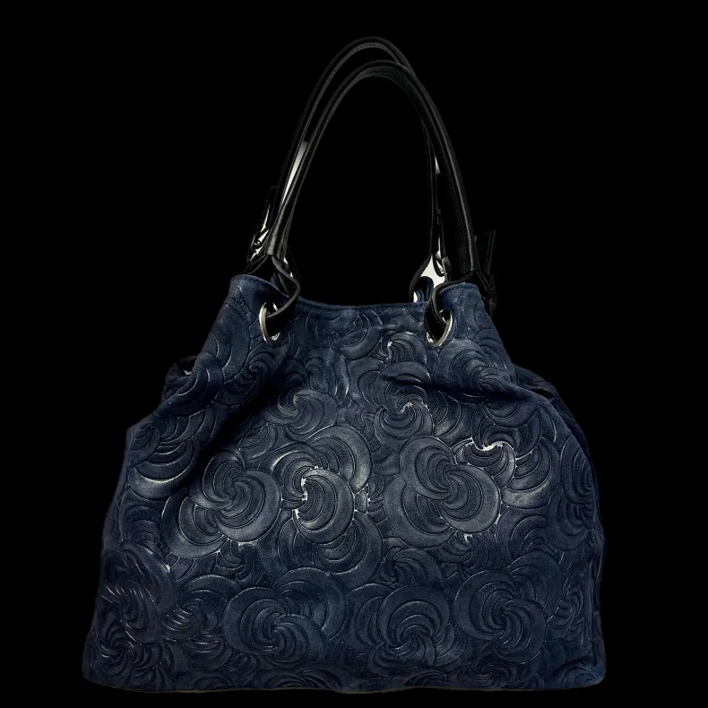Handcrafted Leather Bag With Floral Decoration