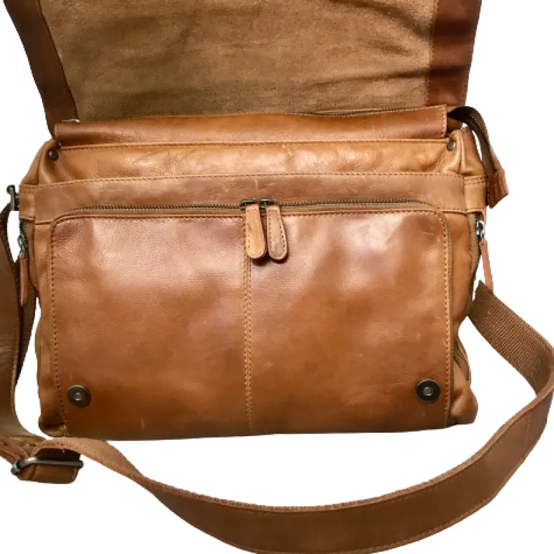 Handcrafted Leather-colored Messenger