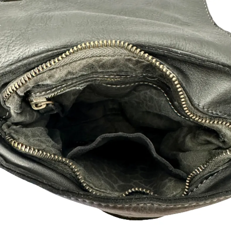 Handcrafted Purse In Washed Leather