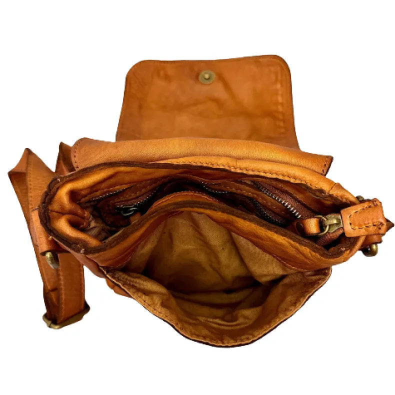 Handcrafted Purse In Washed Leather