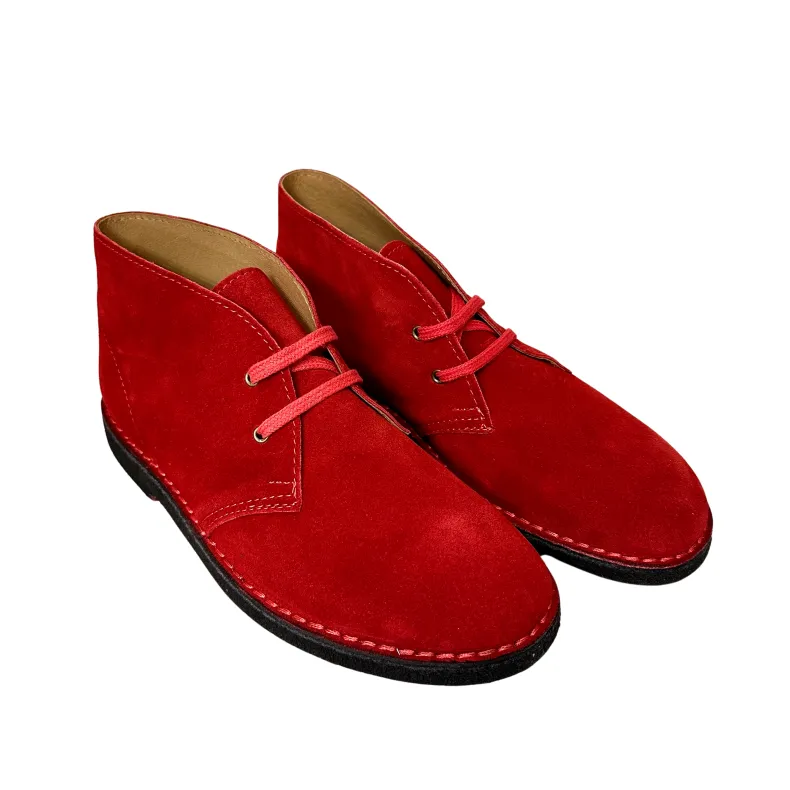 Handcrafted Red Ankle Boot With Leather Interior