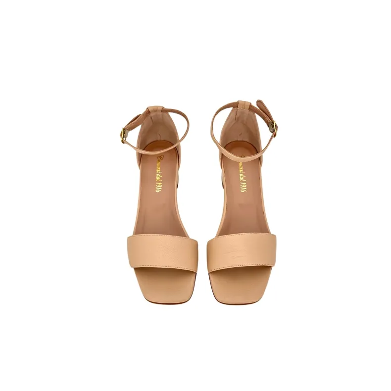 Handcrafted Sandal In Nude Leather