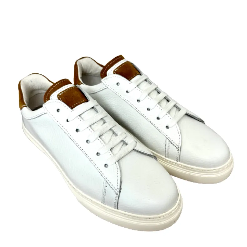 Handcrafted Sneakers In White Leather