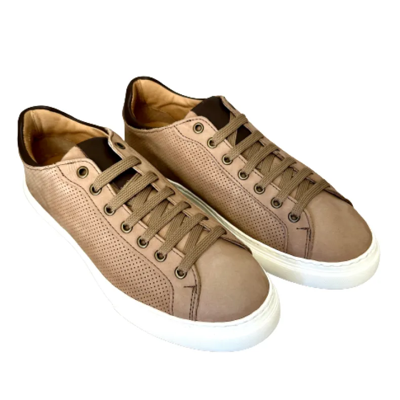 Handcrafted Sneaker In Taupe Nubuck