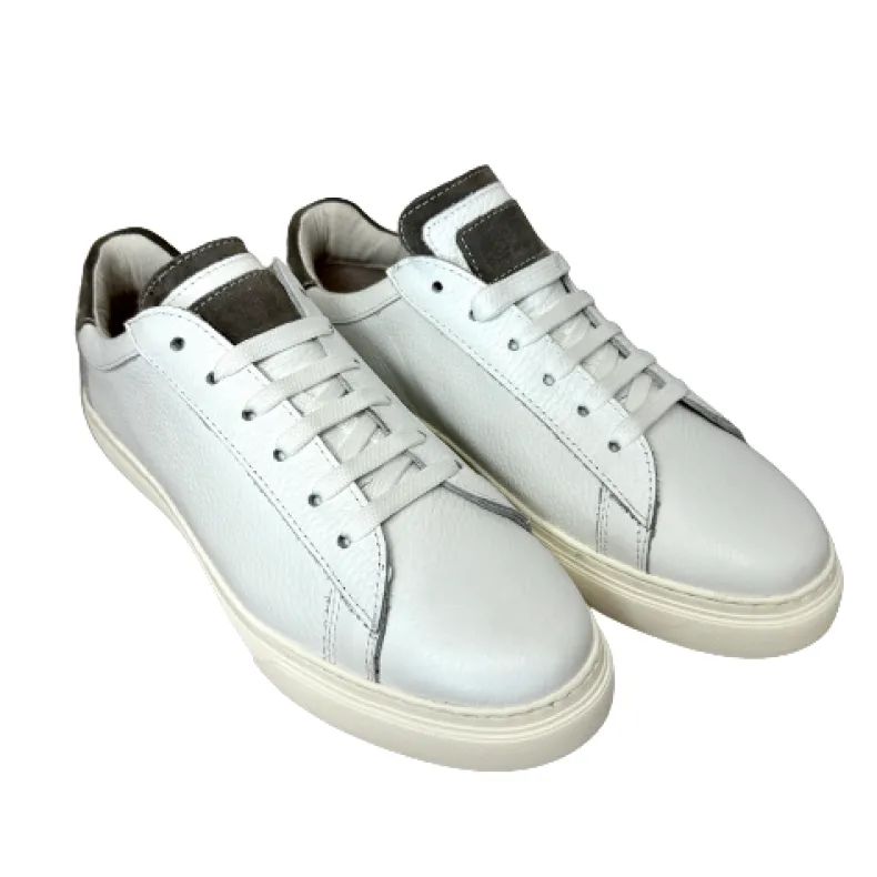 Handcrafted Sneakers In White Leather