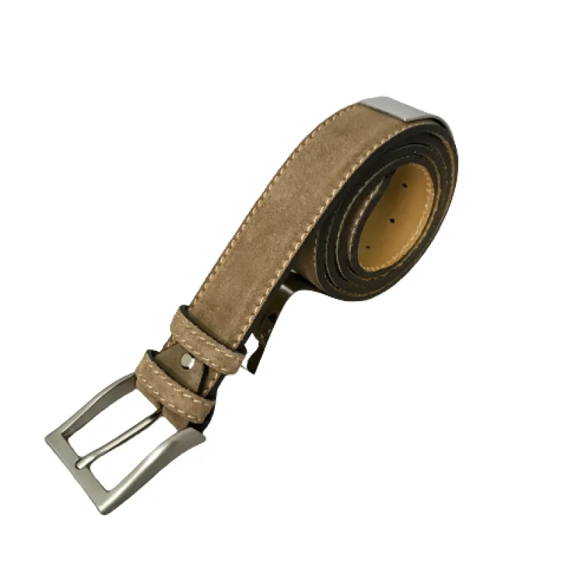 Handcrafted Taupe Nubuck Belt 22