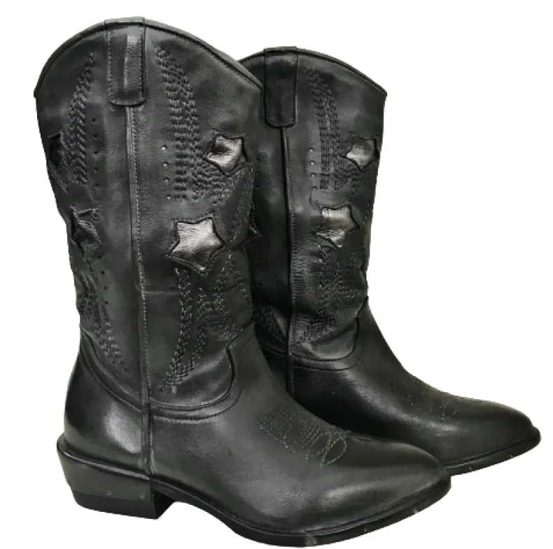 Handcrafted Texan In Medium Anthracite Leather