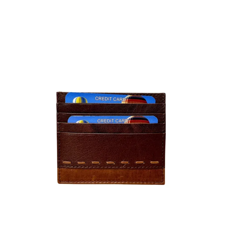 Handcrafted Two-tone Leather Card Holder