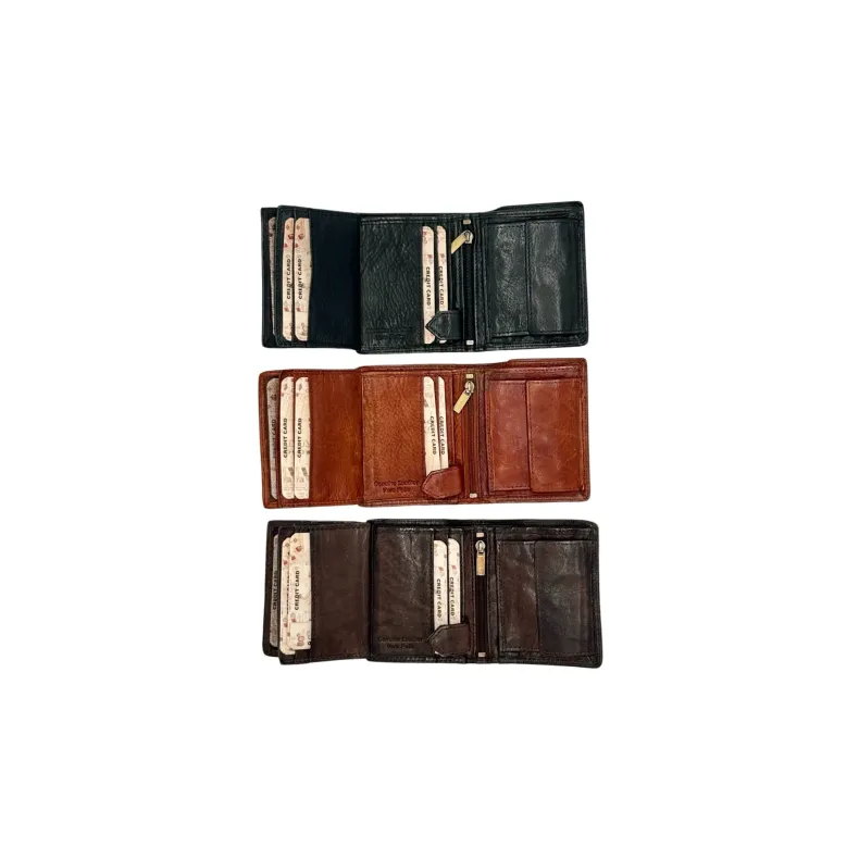 Handcrafted Vertical Washed Leather Wallet S