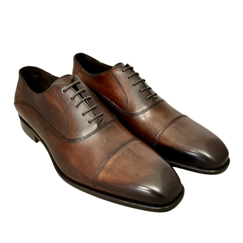 Hand-faded Brogues In Dark Brown, Stitched By Blake