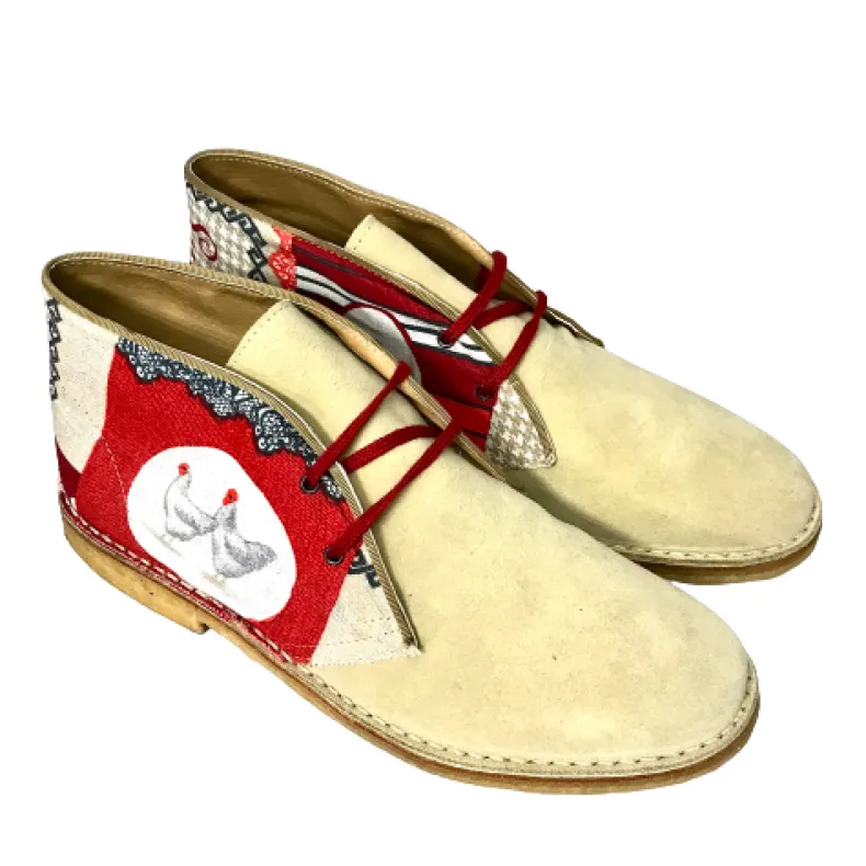 Handmade Ankle Boot Gallina / Beige Suede