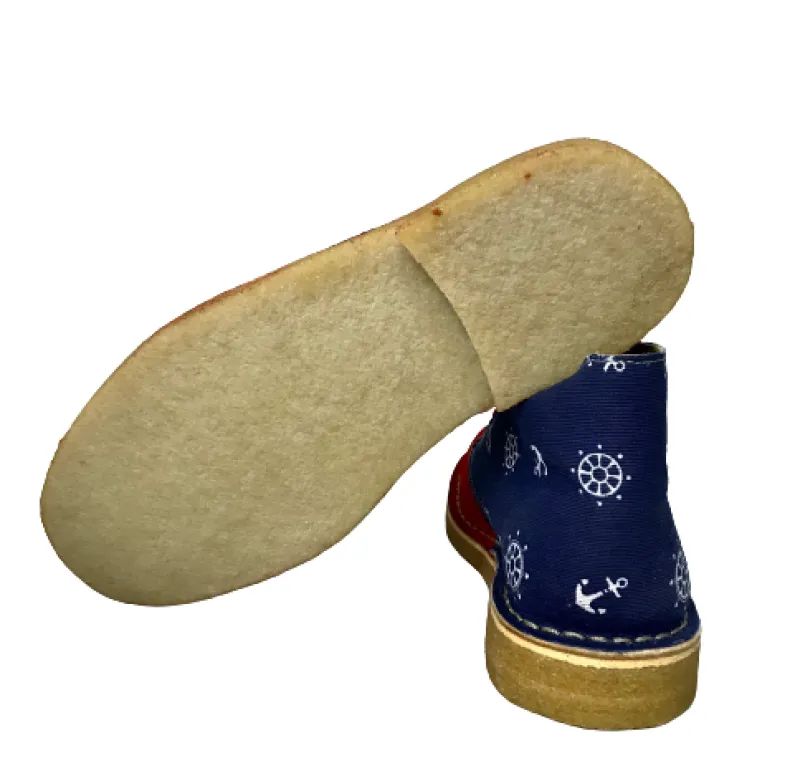 Handmade Ankle Boots Ancore / Red Suede