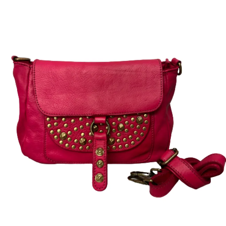 Handmade Bag In Washed Leather With Shoulder Strap