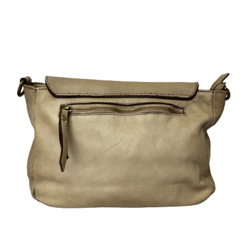 Handmade Bag In Washed Leather With Shoulder Strap